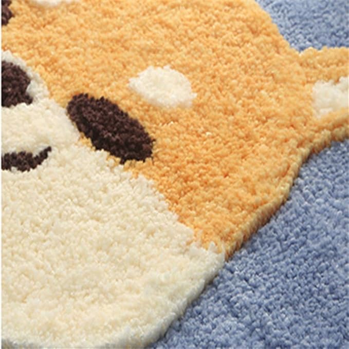 Cartoon Animal Dot Cat Flocking Carpet Home Door Floor Non-slip Bathroom Mat