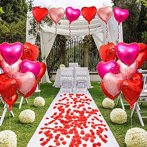 Heart Shaped Foil Balloons for Valentines Day Wedding Birthday Bridal Shower Baby Shower Decorations