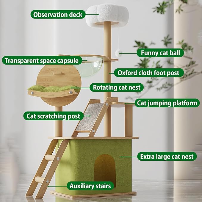 Wooden Cat Adventure Stand Tree