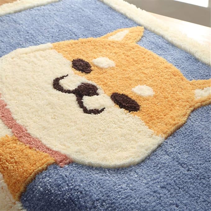 Cartoon Animal Dot Cat Flocking Carpet Home Door Floor Non-slip Bathroom Mat