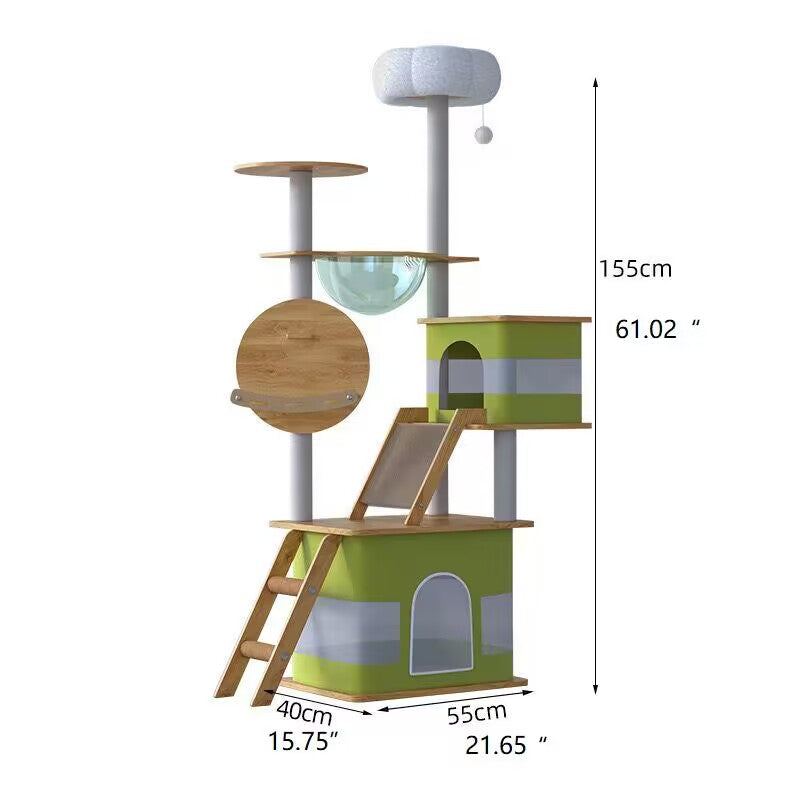 Wooden Cat Adventure Stand Tree