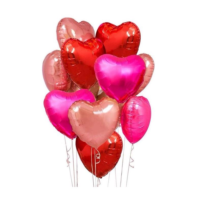Heart Shaped Foil Balloons for Valentines Day Wedding Birthday Bridal Shower Baby Shower Decorations