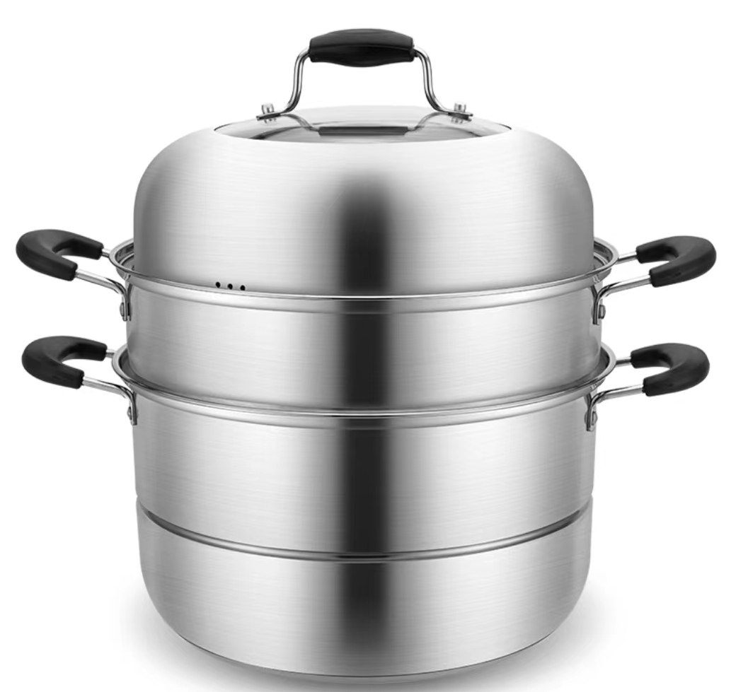 "Cool" Thai Style SS Steamer 3 layers, 30cm/11.81"