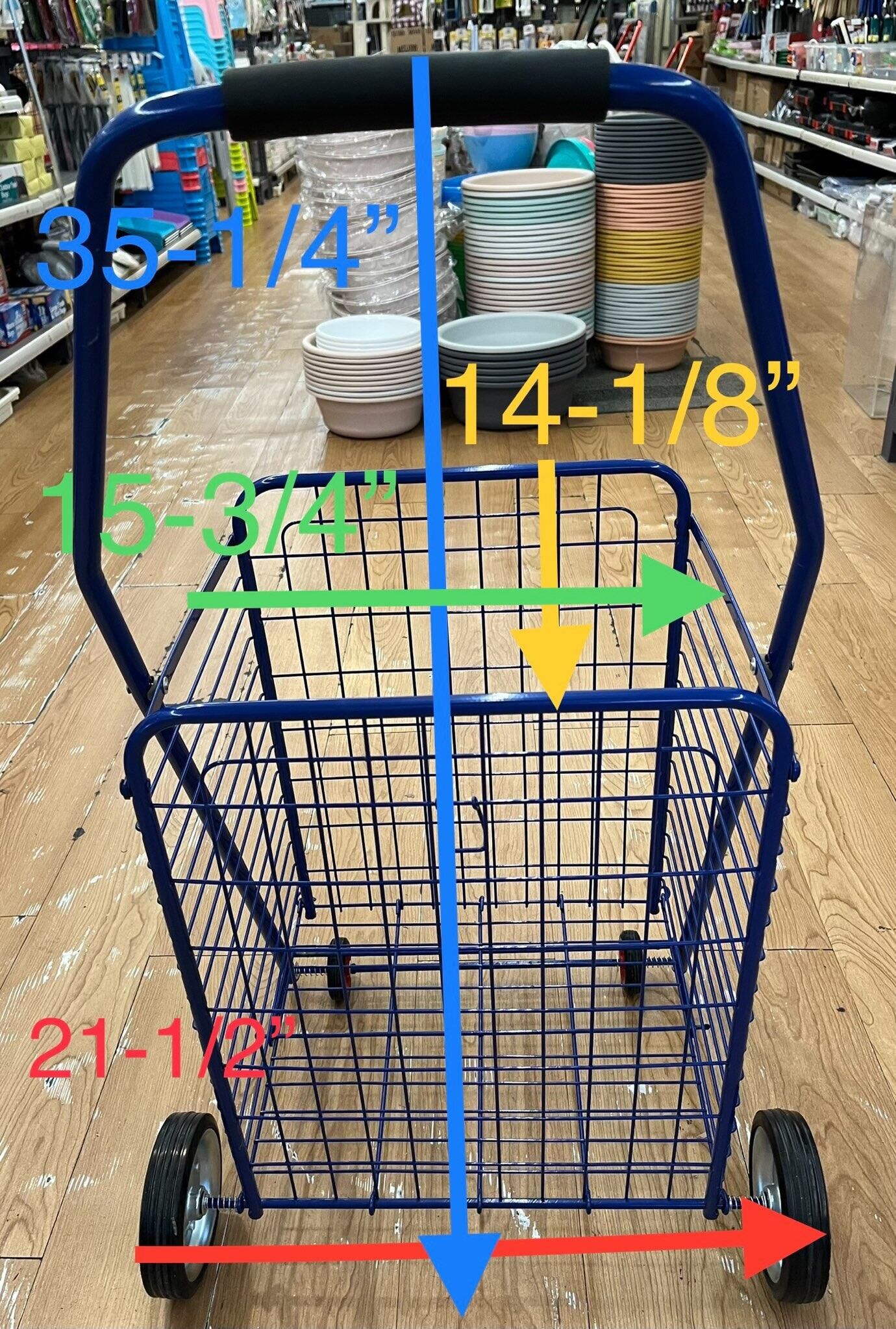 406 Square Shopping Cart-Red Blue Metal