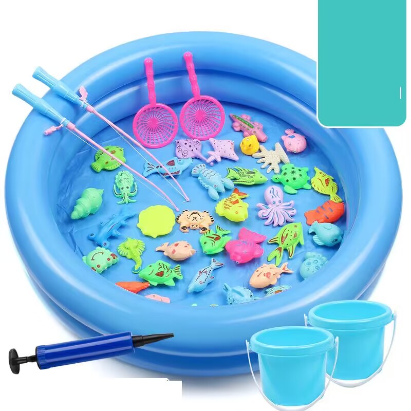 Children's fishing toy pool 42-piece set (with large pool)