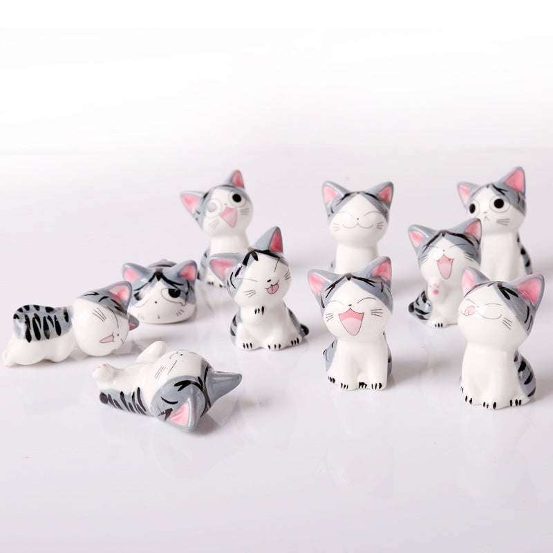 Cartoon Cute Cat Ceramic Fine Arts and Crafts Ornaments