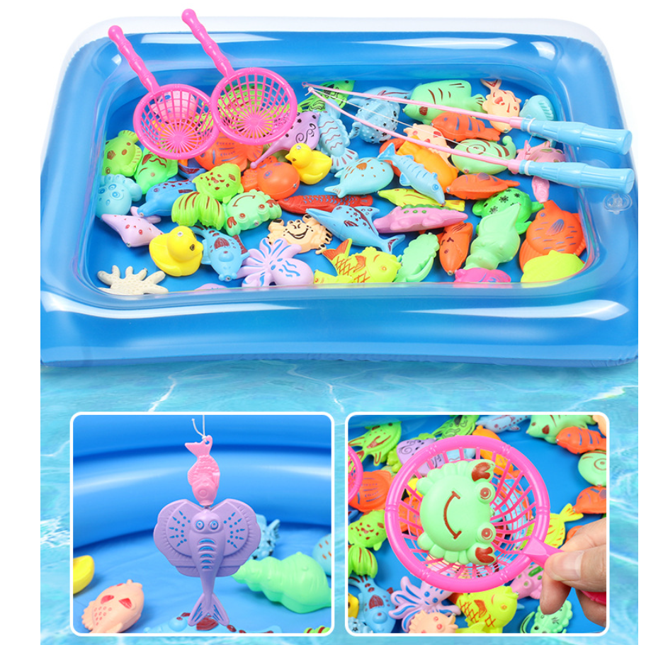 Children's fishing toy pool 42-piece set (with large pool)