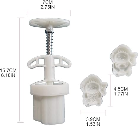 Newwyt Lovely Kitten Mung Bean Cake Mould Set Suitable for DIY Mould Accessories in Mid-Autumn Festival Used for Cake Cookie White ABS+Stainless Steel