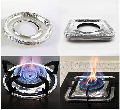 Aluminum Foil Square Gas Stove Burner Covers, Disposable, 10pcs/pk