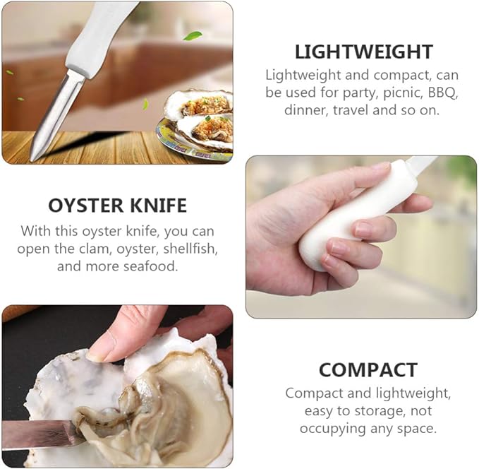 Food Grade Professional Seafood Opener Tool With Non-slip Handle For Oyster Scallop Clam Shellfish Seafood BBQ Cooking Baking Fryer Barbecue