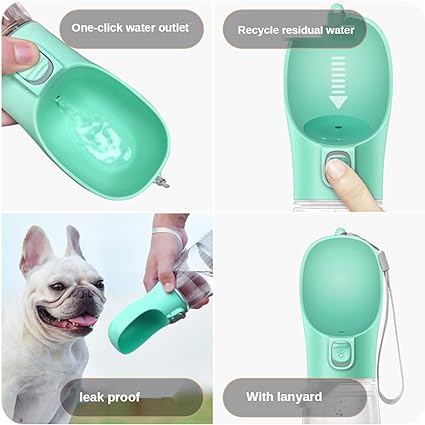 Water Dispenser Dog Water Bottle Portable Travel Pet Drinker Leak Proof Dog Bowl Food Cat Fountain Outdoor Walking Drinking Bottle Dogs Feeder-white