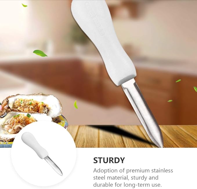 Food Grade Professional Seafood Opener Tool With Non-slip Handle For Oyster Scallop Clam Shellfish Seafood BBQ Cooking Baking Fryer Barbecue