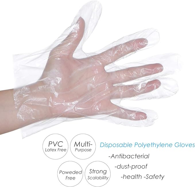 Disposable Gloves Safety Sterile Gloves Food Safe Gloves.11.02"  (100pcs/Pack)