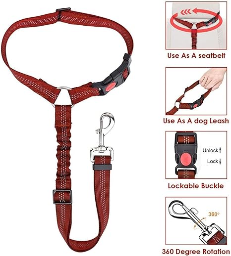 Dog Seat Belt Harness Dog Cat Leads Car Seat Belt Vehicle-upgrade elastic