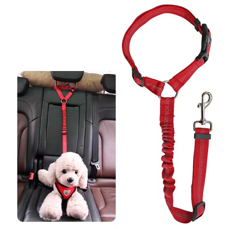 Dog Seat Belt Harness Dog Cat Leads Car Seat Belt Vehicle-upgrade elastic