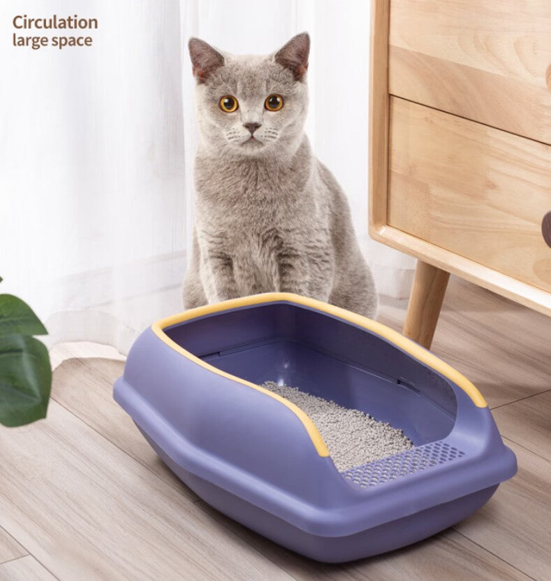 Cat Litter Tray Semi-Closed with High Sides Mobile Fence Cat Litter Tray Open Top Large Cat Litter Tray Cat Litter Tray Cat Litter Tray Travel Toilet