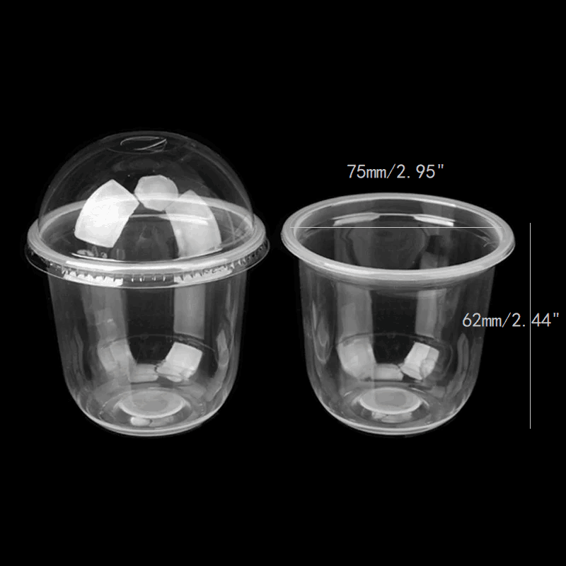 Disposable dessert cup with lid 25pcs.5.4oz