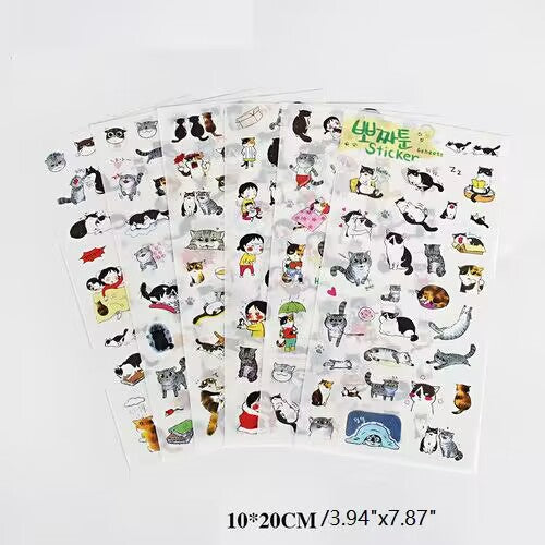 5 Sheets of Self-Adhesive Decorative Cartoon Stickers for Scrapbooking and Album Making