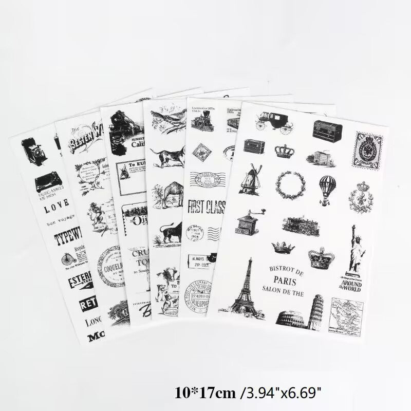 5 Sheets of Self-Adhesive Decorative Cartoon Stickers for Scrapbooking and Album Making