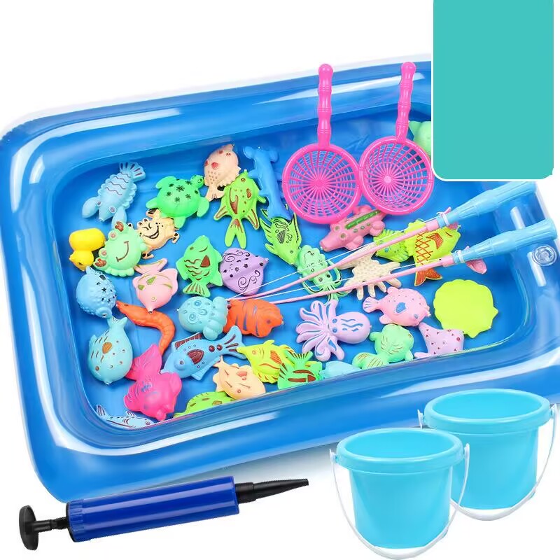 Children's fishing toy pool 42-piece set (with large pool)