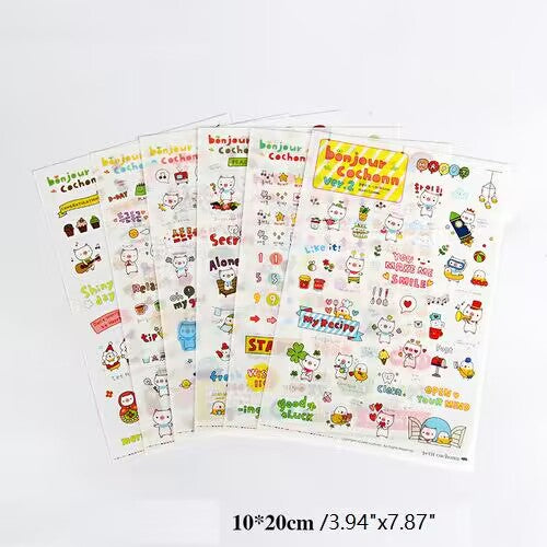 5 Sheets of Self-Adhesive Decorative Cartoon Stickers for Scrapbooking and Album Making