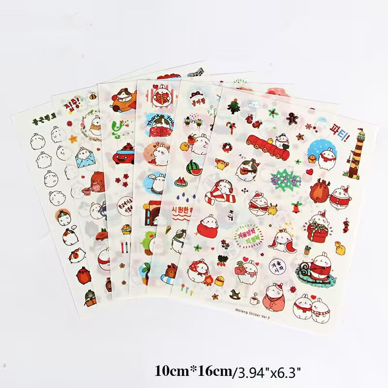 5 Sheets of Self-Adhesive Decorative Cartoon Stickers for Scrapbooking and Album Making