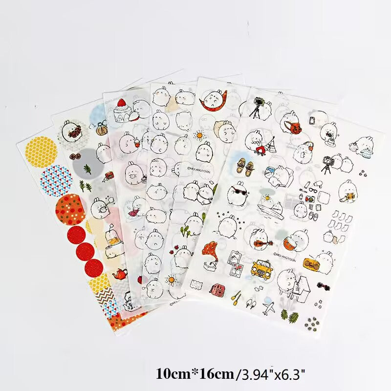 5 Sheets of Self-Adhesive Decorative Cartoon Stickers for Scrapbooking and Album Making