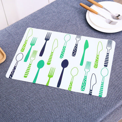 Simple Cartoon Placemats PVC Table Mat Protective Color Block Dining Disc Pads Coasters