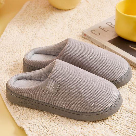 Anti slip thick soled cotton slippers/Gray