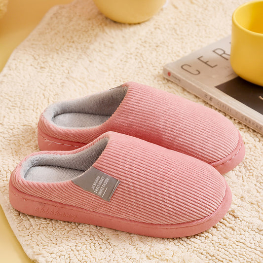 Anti slip thick soled cotton slippers /pink