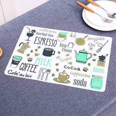 Simple Cartoon Placemats PVC Table Mat Protective Color Block Dining Disc Pads Coasters