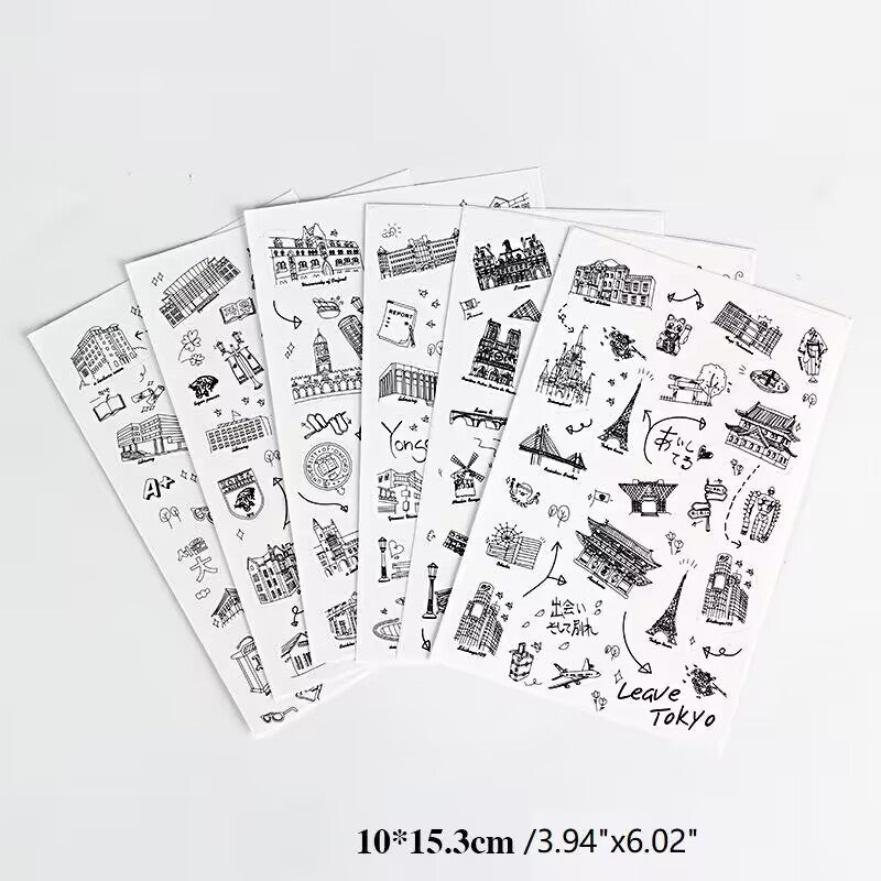 5 Sheets of Self-Adhesive Decorative Cartoon Stickers for Scrapbooking and Album Making