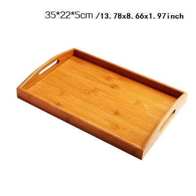 Bamboo tray home simple modern bamboo plate tea tray rectangular deepen bamboo personality living room dessert plate dinner plate - sumi