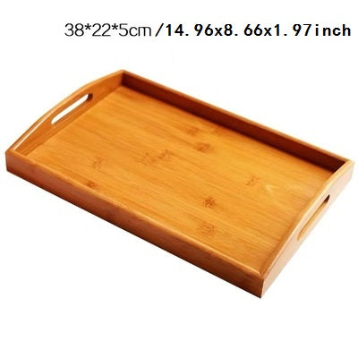 Bamboo tray home simple modern bamboo plate tea tray rectangular deepen bamboo personality living room dessert plate dinner plate - sumi