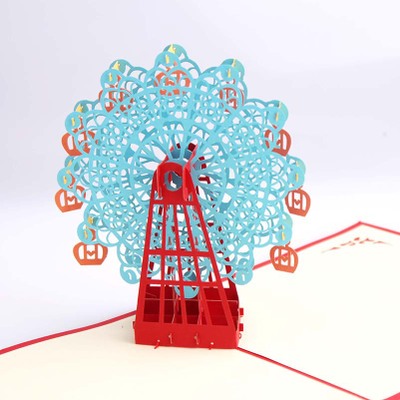 Japanese style 3D greeting card Ferris wheel handcraft card - sumi