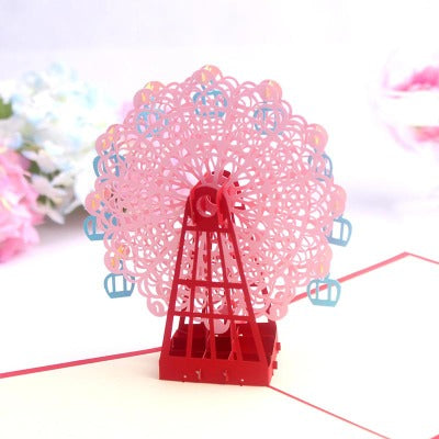 Japanese style 3D greeting card Ferris wheel handcraft card - sumi