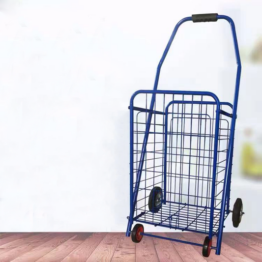 406 Square Shopping Cart-Red Blue  Metal