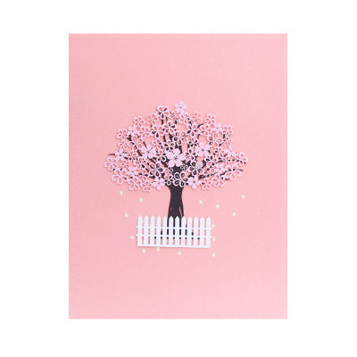 Japanese style cherry blossom 3D greeting card - sumi