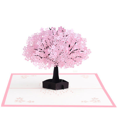 Japanese style cherry blossom 3D greeting card - sumi