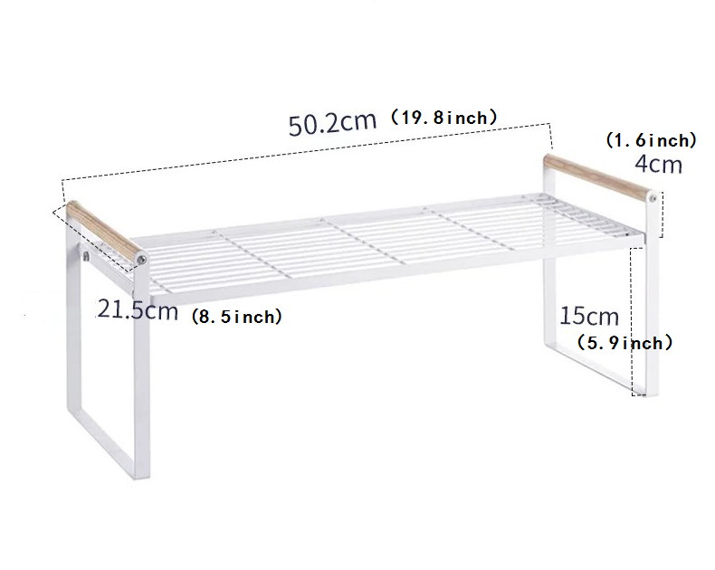 Table Board Organizer with Wood Handle, White, 2 tiers - sumi