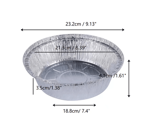 Baking Aluminium Foil with Lid or without Lid.Top OuT23.2cm / 9.13"