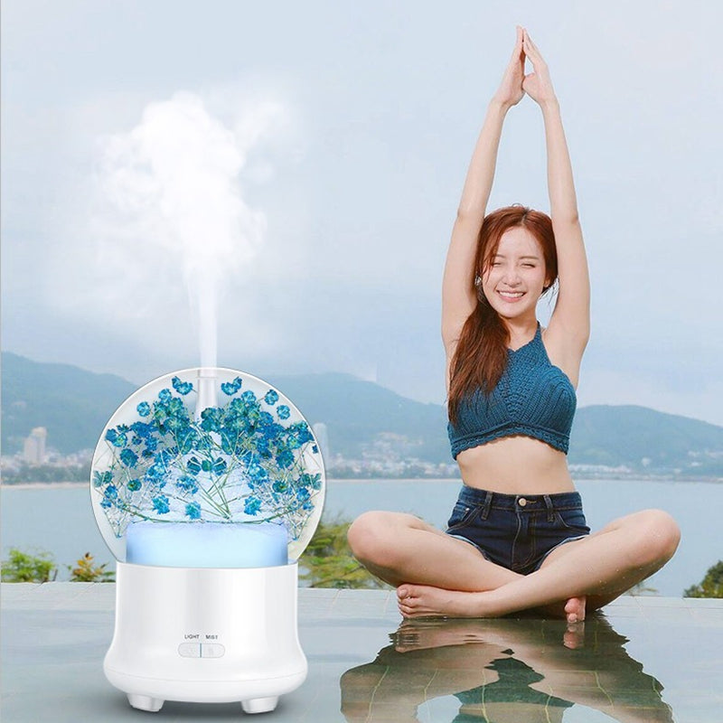 Ultrasonic Humidifier Essential Oil Aroma Diffuser Night light Cool Mist Humidificador With Flower - sumi