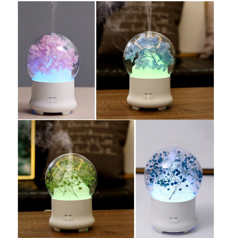 Ultrasonic Humidifier Essential Oil Aroma Diffuser Night light Cool Mist Humidificador With Flower - sumi