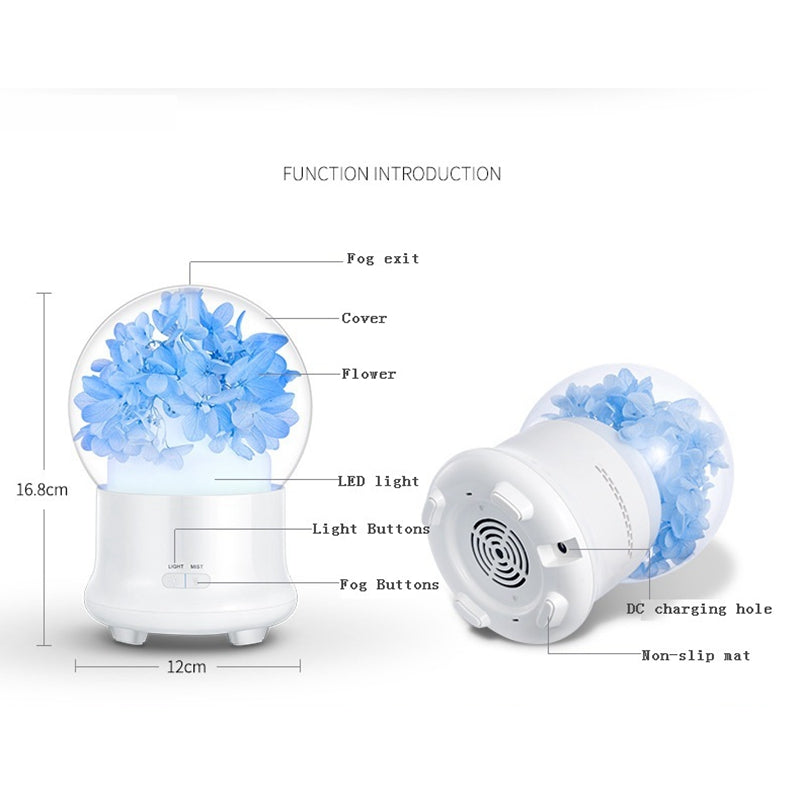 Ultrasonic Humidifier Essential Oil Aroma Diffuser Night light Cool Mist Humidificador With Flower - sumi