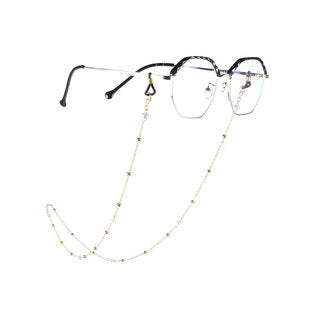 Glasses Chain Fashion Pearl and Beads Gold Chain Eyeglass Holder Chain Sunglasses Holder Eyeglass Accessories Eyewear Retainer Reading Glasses Strap for Men and Women